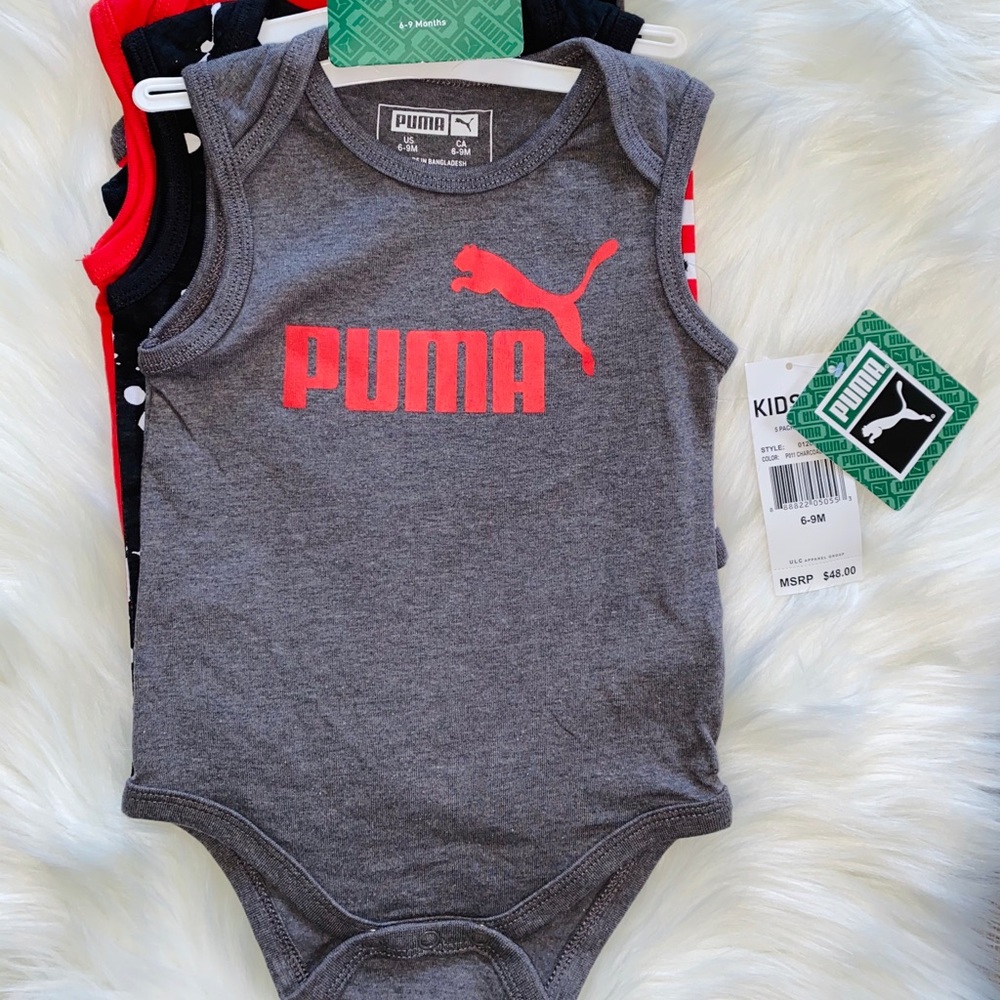 New 5 pack Puma Onesies - Picture 2 of 6